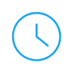 blue icon of an analogue clock