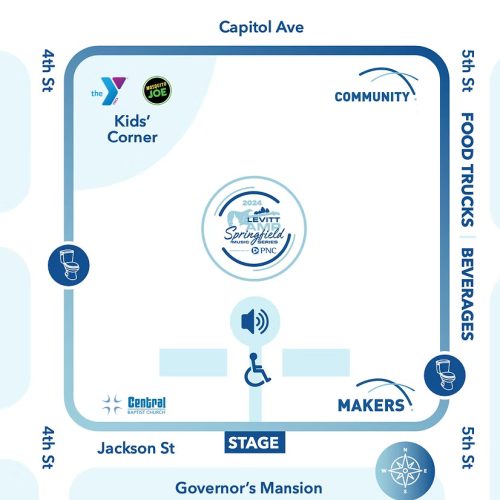 LAS 25 Map Map detailing the layout of the Levitt AMP Springfield music series.